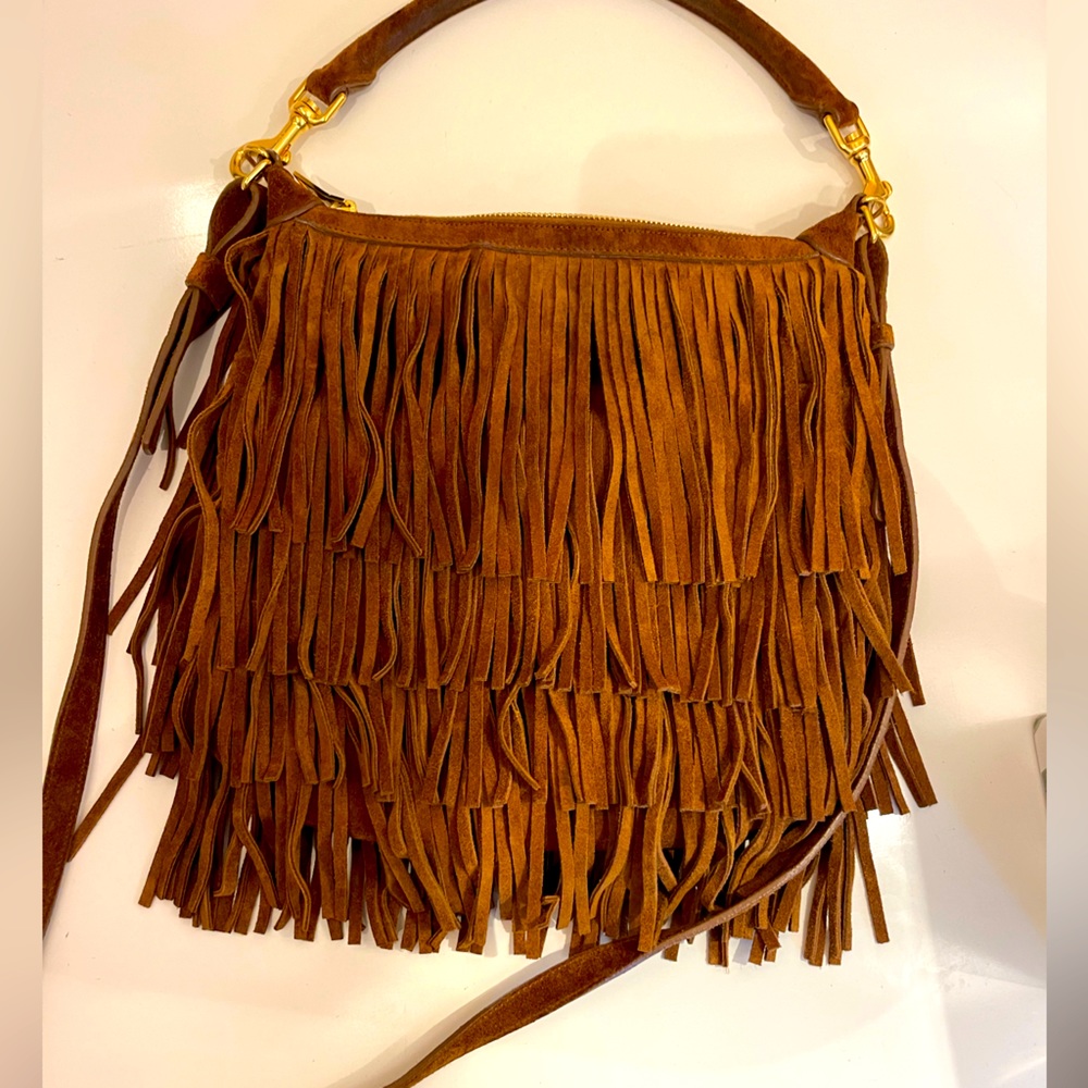 Authentic YSL Suede Fringe Large Bag